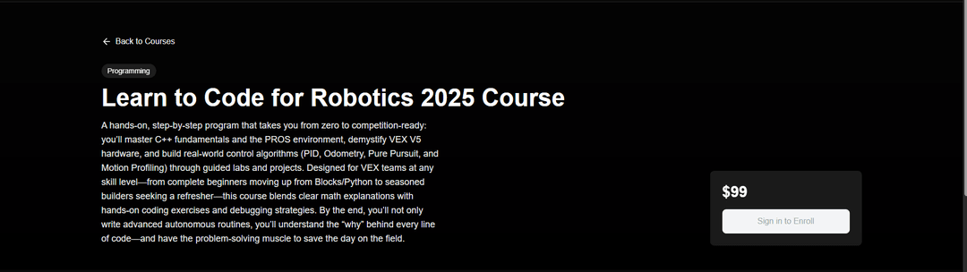 VEX Programming Course